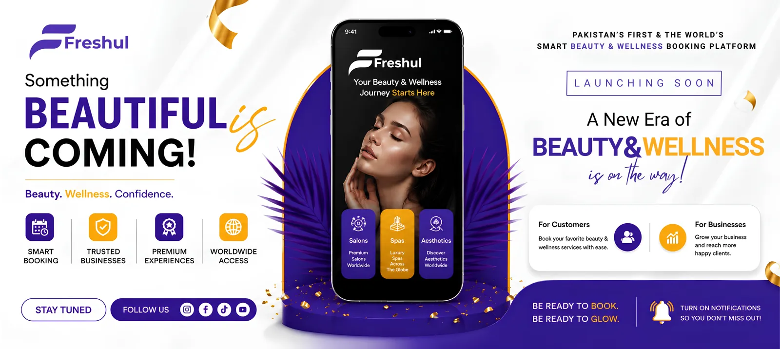 Launch banner: something beautiful is coming