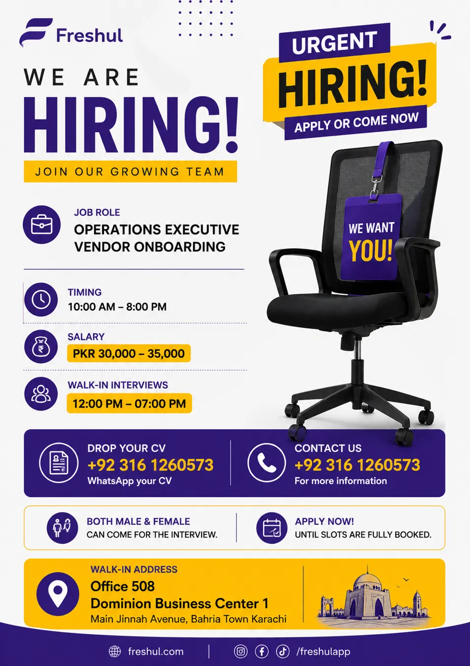 Hiring post: operations executive